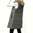 thumbnail image 6 of Jovrlynd Puffer Vest Women Hooded Zipper Button Long Quilted Vest Winter Coats with Pockets, S-2XL, 6 of 7