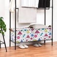 thumbnail image 3 of Yayeee Foldable Storage Basket for Shelves with Handles Set of 2 Waterproof Cloth Bins, Red Retro Pattern, 3 of 7