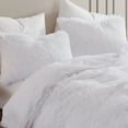 thumbnail image 3 of Sweet Home Collection Long Faux Fur Plush 3-Piece Microfiber Comforter Bedding Set - White, Queen, 3 of 4