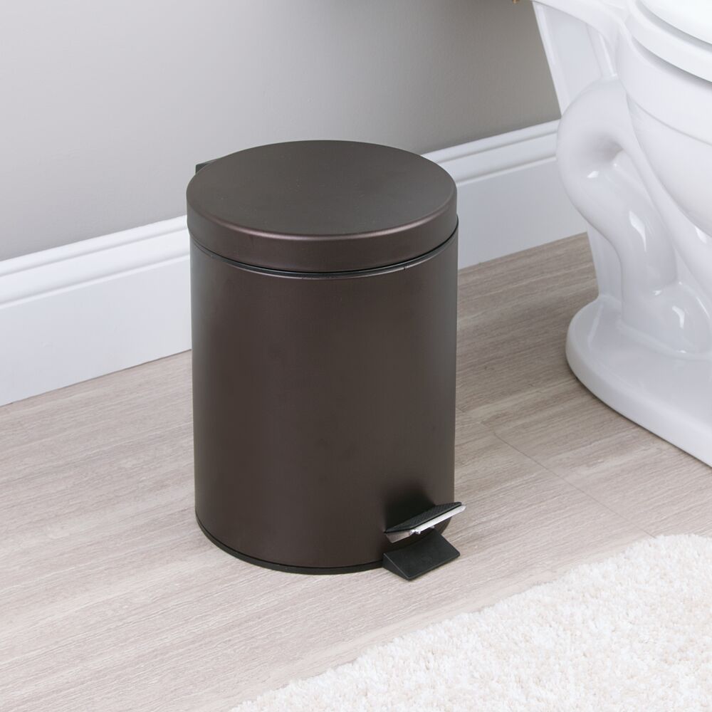 iDesign, 1.3 Gallon Step Trash Can, Bronze