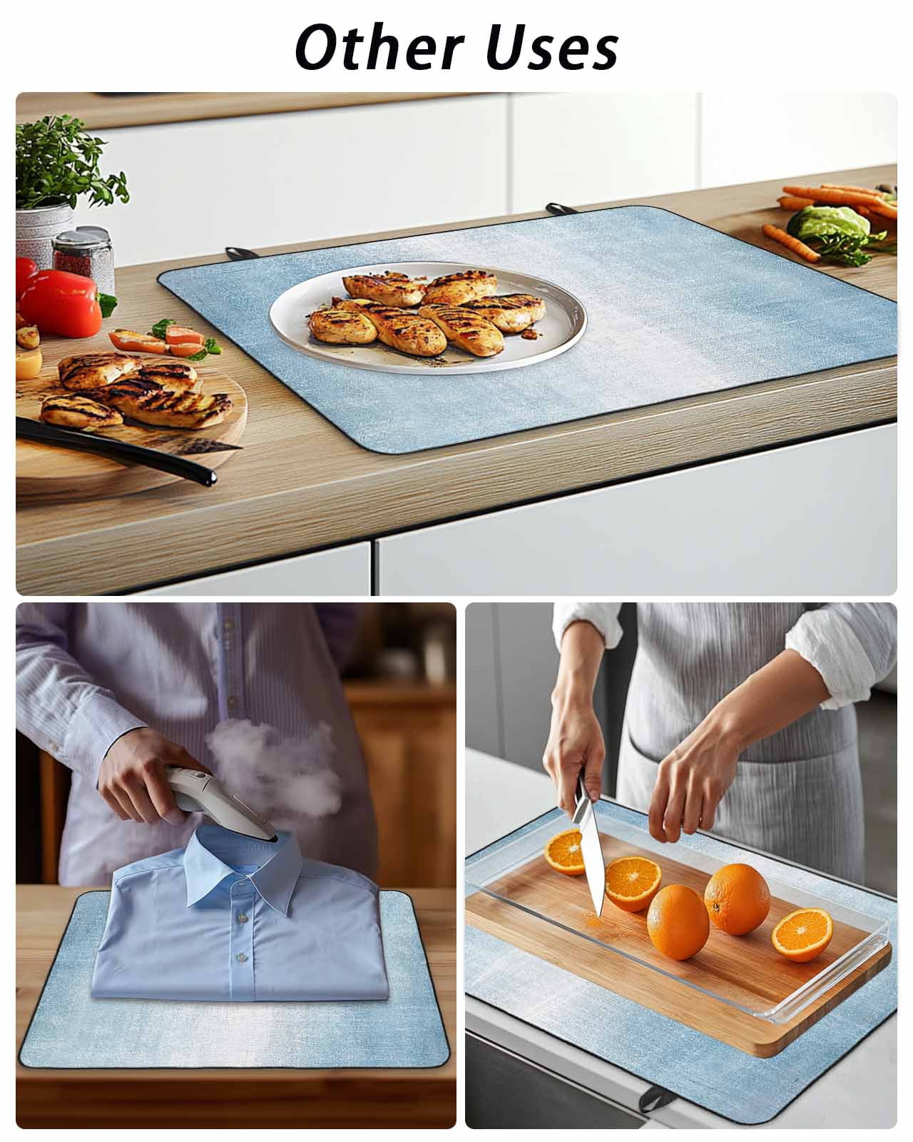 Stove Top Covers for Electric Stove, Blue Ombre Glass Stovetop Cover Protector, Modern Abstract Art Aesthetics Induction Cooktop Protector Oven Mat for Kitchen Countertop 24"x21"
