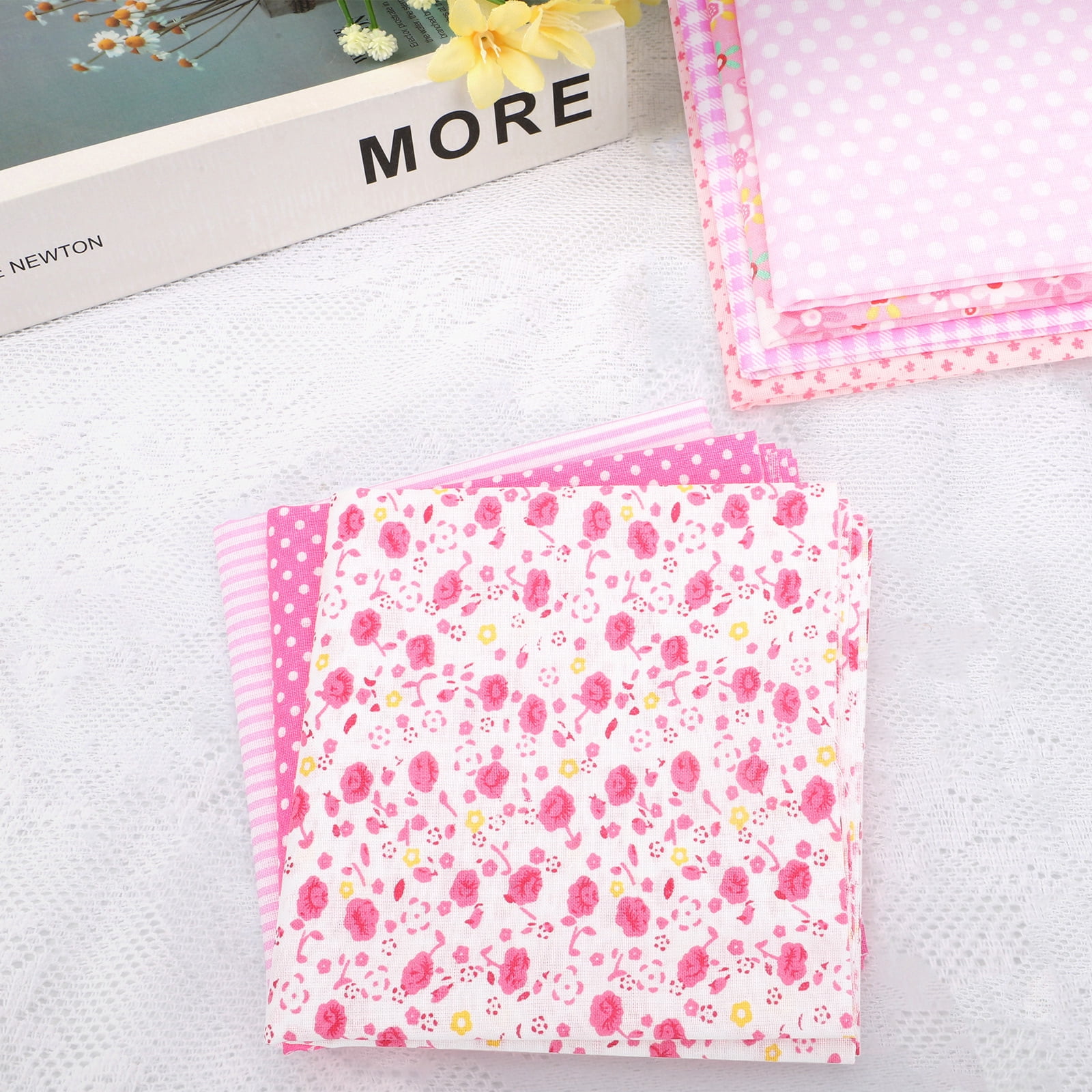 7pcs Pre-cut Floral Cotton Fabric Squares, EEEkit 20 x 20'' DIY Sewing Fabric Bundles for Quilting, Sewing, Patchwork & DIY Crafts