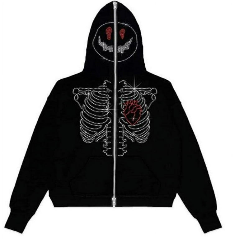 YCNYCHCHY Spring 2023 New Women Y2K Skeleton Hoodies pastel YCNYCHCHY Spring 2023 New Women Y2K Skeleton Hoodies pastel