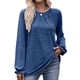 thumbnail image 1 of Camisas de Larga para Mujer, Moda Otoño 2025, Blusas Elegantes e Informales, Blusas Tipo Túnica Plisadas con Cuello Redondo. Azul Real S, 1 of 10
