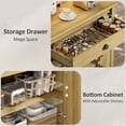 thumbnail image 2 of Timagebreze 72" Pantry Cabinet with Hydraulic Flip-Up Door,Charging Station & LED Lights,Drawer & Shelves for Kitchen,Natural Oak, 2 of 8