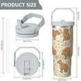 thumbnail image 5 of 1pc Capibara 30oz Tumbler with Straw & Handle - Insulated Stainless Steel Cup | Holiday Gift for Man Women (Christmas, Valentine's, Birthday), 5 of 7