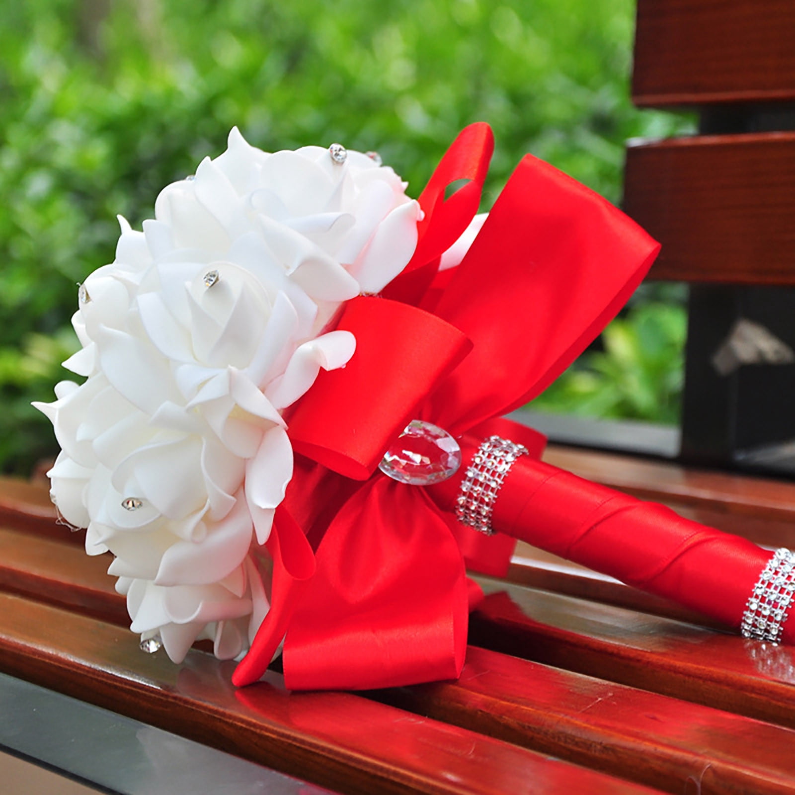 LINMOUA Artificial Silk Wedding Flowers Wedding Bouquets For Bride linmoua-artificial-silk-wedding-flowers-wedding-bouquets-for-bride