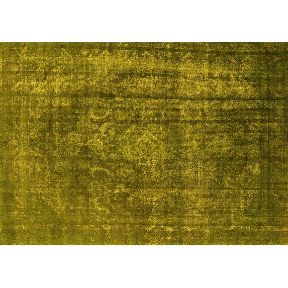 Ahgly Company Indoor Rectangle Oriental Yellow Industrial Area Rugs, 5' x 7'