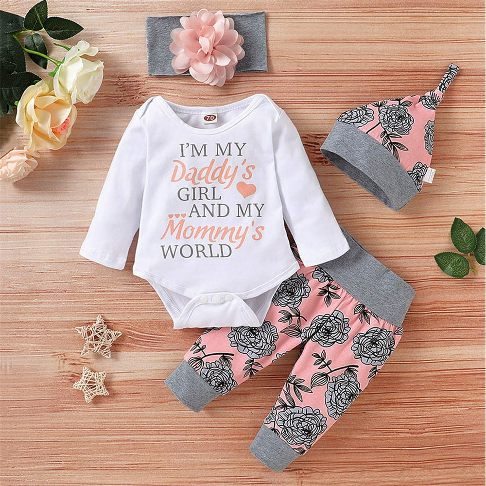 Adarl - Adarl Infant Baby Girl Romper Pants Headband Hat Clothes Outfit ...