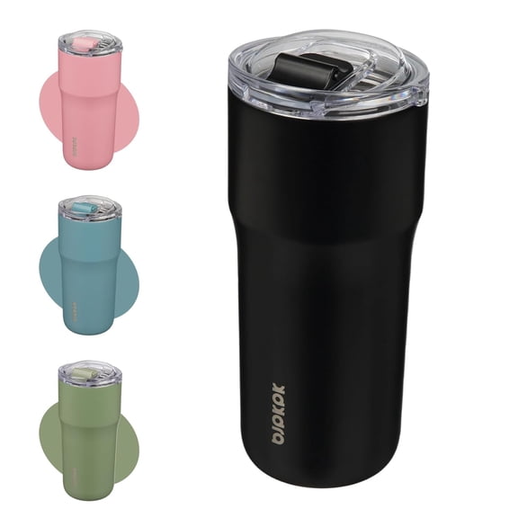 Insulated Tumbler with Lid,24oz Stainless Steel Tumbler,Double Wall Travel Coffee Mug Thermal cup,Keep Drinks Cold and Hot,Black