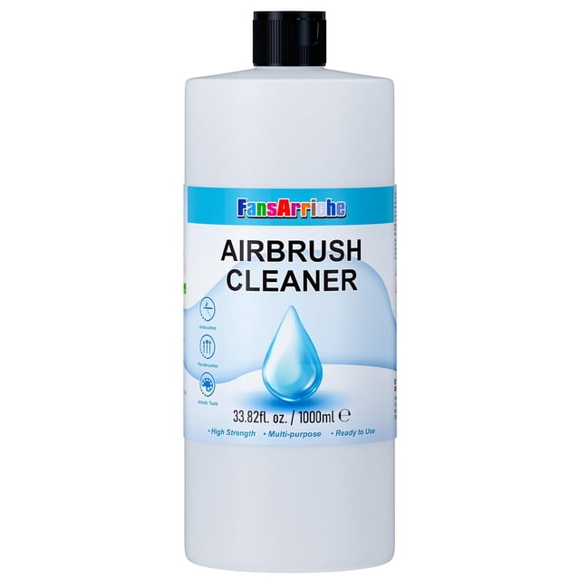 FansArriche Limpiador para Aerógrafo, Solución de Limpieza de 1 L (33.82 Oz) para Pinturas Acrílicas a Base de Agua, Limpia Rápidamente Aerógrafos Atascados, Pinceles y Herramientas de Arte