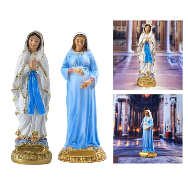 Estatua religiosa católica Macarena 2 uds Virgen María rezando estatuilla cristiana