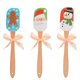 thumbnail image 2 of Juego de espátula de silicona navideña de 3 uds con mango de madera, espátulas con diseño de muñeco de nieve, hombre de jengibre y Papá Noel, 2 of 6