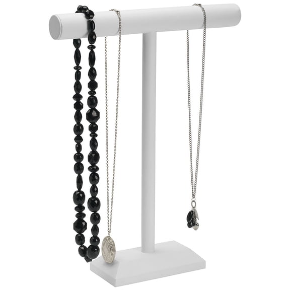 SSWBasics Large White Faux Leather T-Bar Display - Case of 3