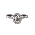 thumbnail image 1 of Oval Cut 1.25 ct Halo Moissanite and Diamond Engagement Ring in White Gold, 1 of 5