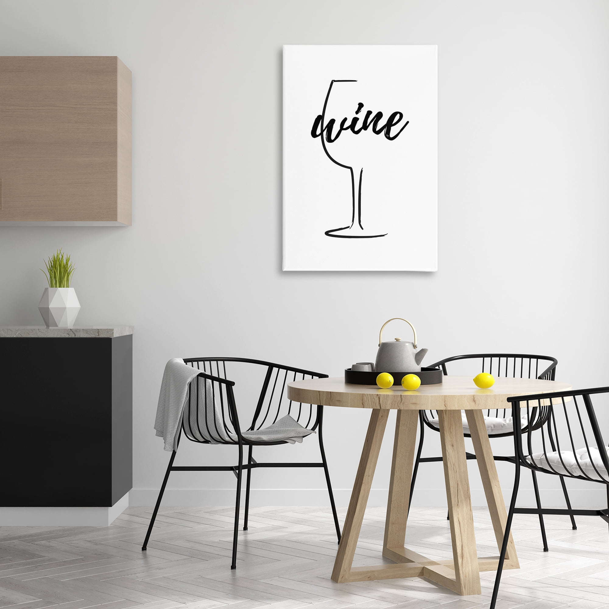 Stupell Industries Minimal Wine Glass Food & Beverage Painting Gallery Wrapped Canvas Art Print Wall Art, 24 x 36