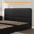 thumbnail image 3 of Memoryfield Queen Bed Frame with Headboard & Storage Drawers, PU Upholstered Platform Bed, No Box Spring Needed, Noise-Free, Easy Assembly, Black, 3 of 7