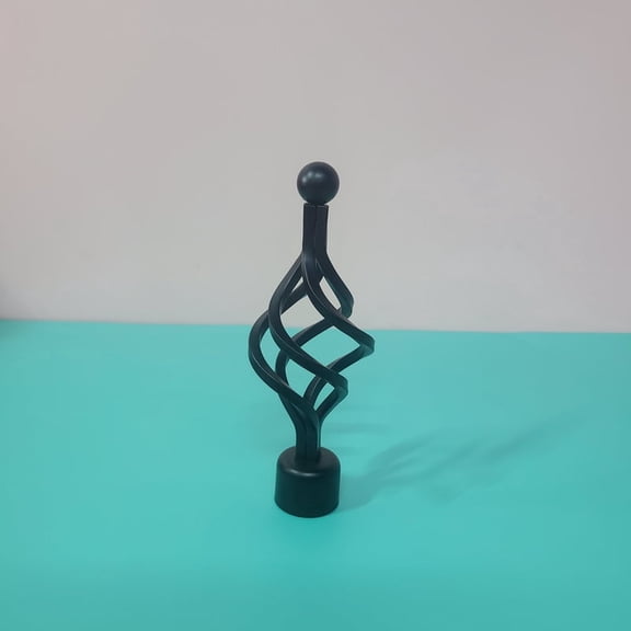 Kulicikam Decorative window finials - Minimalist black finish and striking twisted, openwork spiral silhouette