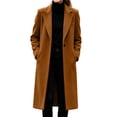 thumbnail image 2 of Smsaxvxz Womens Trench Coat Single Breasted Long Pea Coat Overcoat Notched Lapel Casual Suit Jacket Winter Warm Windbreaker Outwear Brown XL, 2 of 9