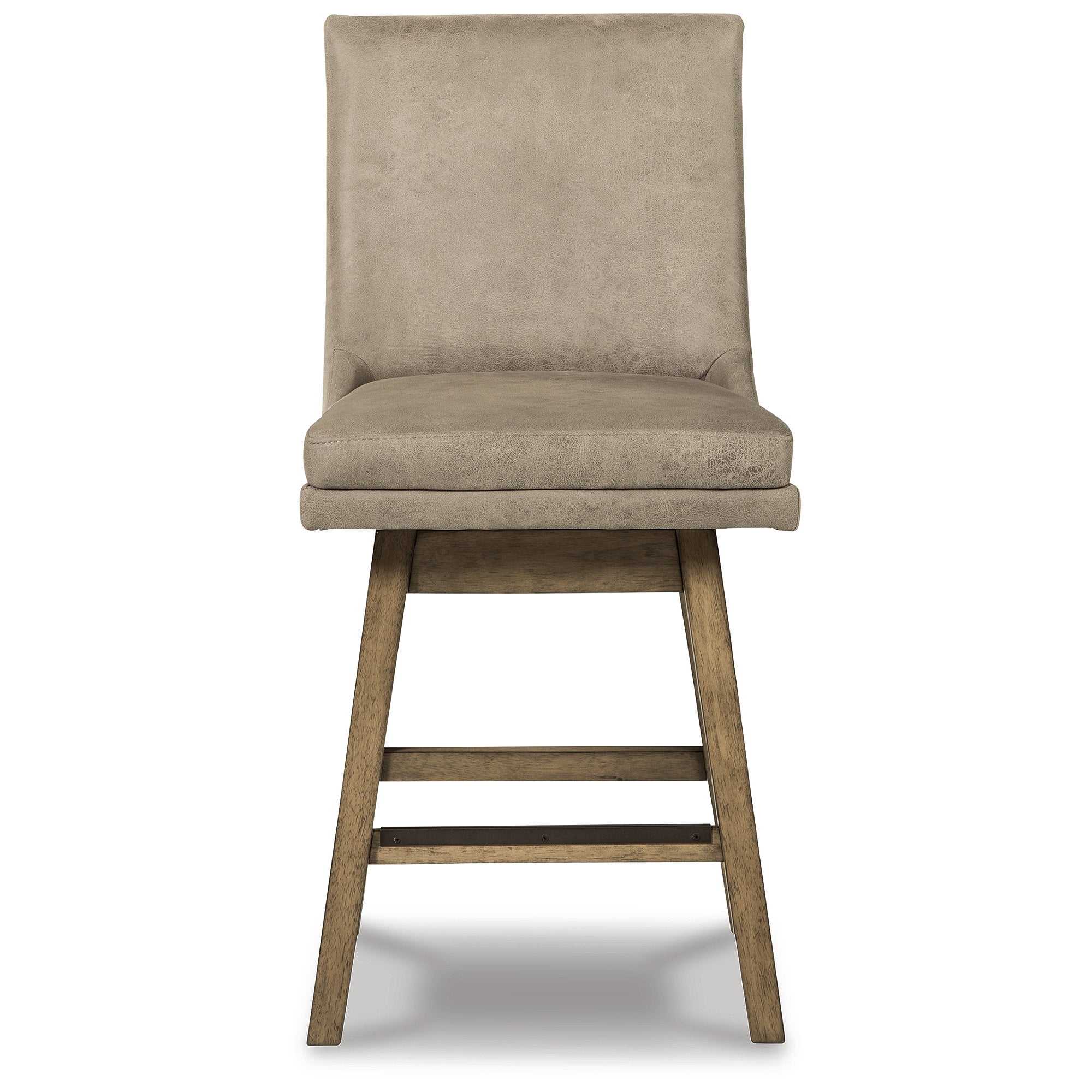Signature Design by Ashley Tallenger Upholstered Swivel Counter Height Barstool Set of 2, Beige