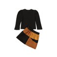 thumbnail image 3 of Toddler Baby Girls Skirt Outfits Ribbed Sweater Shirt Tops Mini Pencil A-Line Skirt Dress Fall Winter Clothes Set, 3 of 7