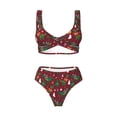 thumbnail image 4 of Daiia Dinosaur Christmas Women's Bikini Set Two Piece Swimsuit High Waisted Bikini Adjustable Straps Bikini Perfect for Beach, Pool, and Summer Vacation-Small, 4 of 9