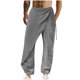 thumbnail image 2 of Pantalones largos de moda para hombre, casuales, de color sólido, con cintura elástica, rectos, con pierna de cuerno, pantalones largos de poliéster para hombre., 2 of 6