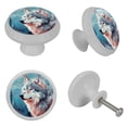 thumbnail image 4 of Wolf Glow-in-the-Dark Round Drawer Pulls, 4-Pack - Fluorescent Cabinet & Dresser Knobs - Suitable for Cabinets, Wardrobes, 4 of 6