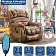 thumbnail image 2 of SOCIALCOMFY Stainless Steel Office Power Remotes 1 x Dual Motor Large Power Lift Recliner Chair, Brown, 2 of 7