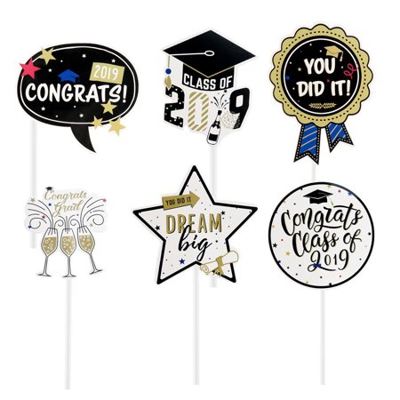 Party Cake Cupcake Picks KABOER 2019 Graduation Cupcake Toppers Food/Appetizer Picks For Graduation Party Mini Cake Decorations 24 Pieces ()