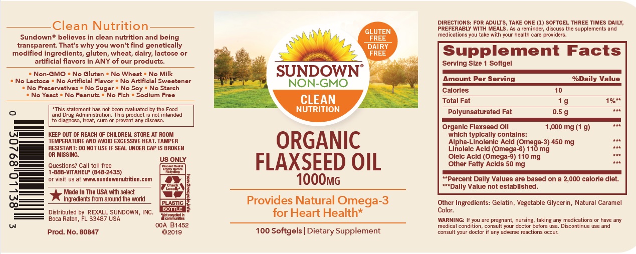 Sundown Naturals® Flaxseed Oil 1000 Mg 100 Softgels 4389