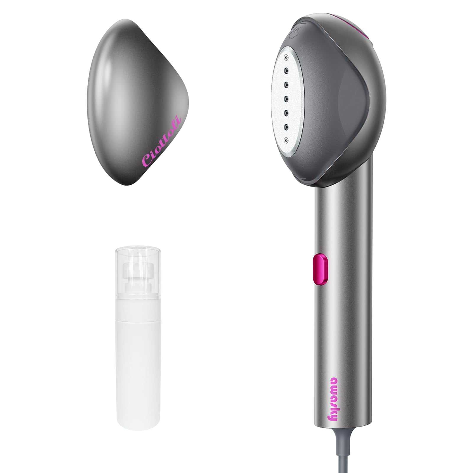 AWASKY Handheld Garment Steamer Travel Size Light Mini Steam Ironing - GRAY