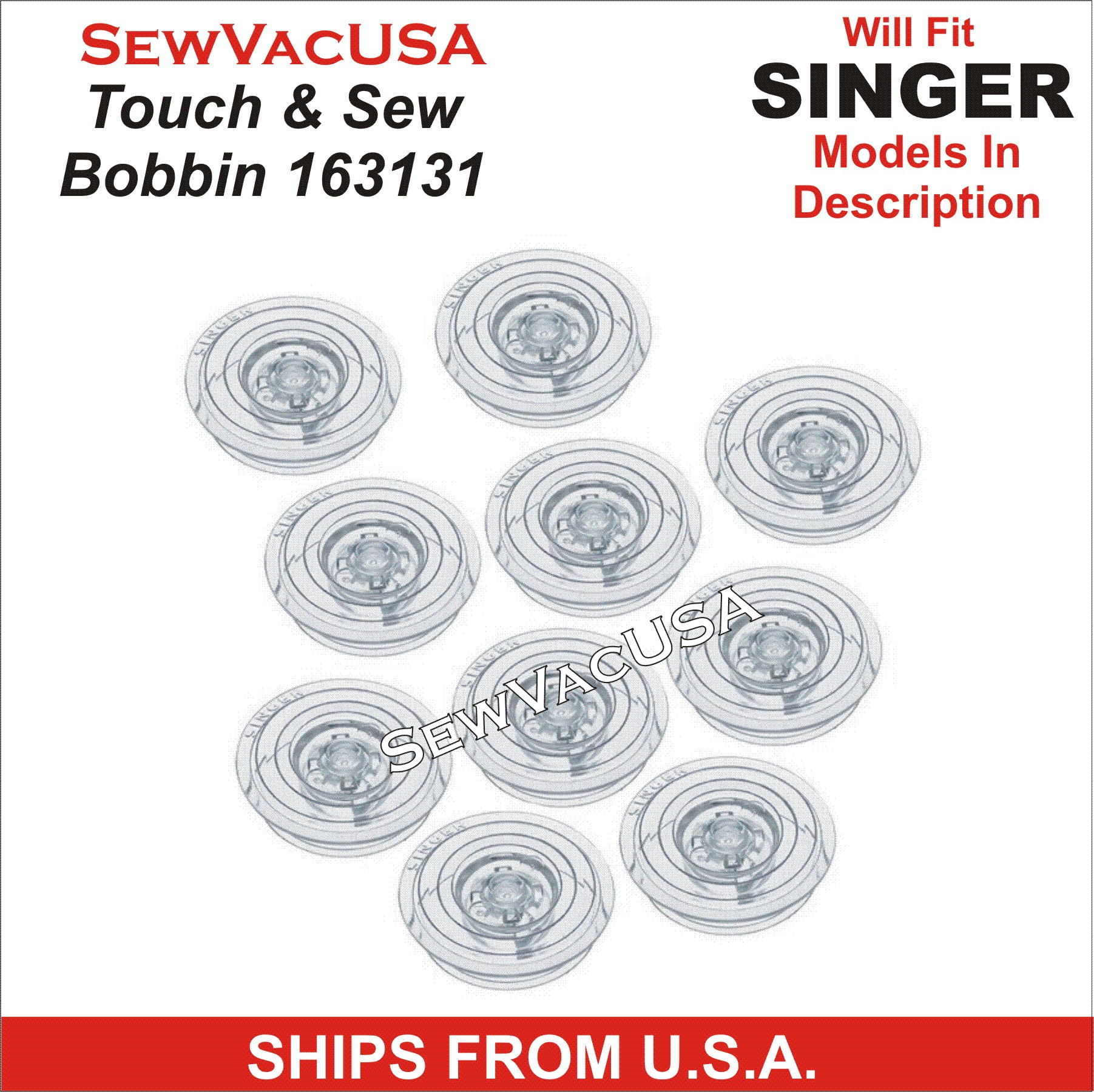 Sewing Machine Parts & Accessories Parts Sewing 506417 10 Pack Bobbins