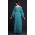 thumbnail image 4 of Bimba Robe Maxi à Manches Longues pour Femmes en Georgette Mousse Imprimée de Trèfles et de Fleurs, Taille Élastique - Grande, 4 of 5