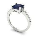 thumbnail image 2 of Solitaire with Accents Engagement Ring for Women - 1.62ct Simulated Blue Sapphire in 14K White Gold Promise Ring, 2 of 6
