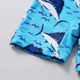 thumbnail image 5 of Rggeeun Baby Boys Swimsuit Set 1Pc Cartoon Animal Pattern Elastic Above Knee Long Sleeve Crew Neck for Summer Resort Swimming Kawaii Swim Wear,Blue,7-8 Years, 5 of 6