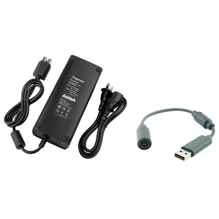 Insten USB Breakaway Cable+AC Power Adapter Charger 135w 12V For Xbox 360 Slim