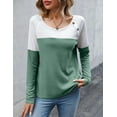 thumbnail image 4 of Zeagoo Womens Fall Tops Casual Shirts Long Sleeve Crewneck Sweatshirts Color Block Waffle Tunic Shirts Jumper Tops Fall Winter Tunics, 4 of 6