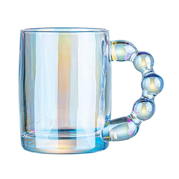 Vaso de agua de vidrio transparente con asa, vaso de vidrio para jugo, agua, leche, té, café Vistoso