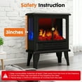 thumbnail image 4 of 19” Freestanding Electric Fireplace Heater, Indoor Fireplace with Adjustable Flame Effect, Easy Control, Small Corner Heater for Living Room, Bedroom,, 4 of 10