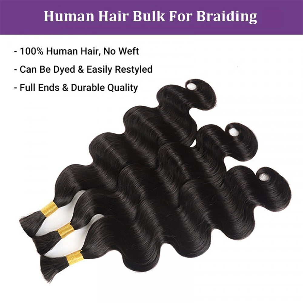 Body Wave Bulk Human Hair for Braiding No Weft Brazilian Curly Boho Braids Hair Bundles