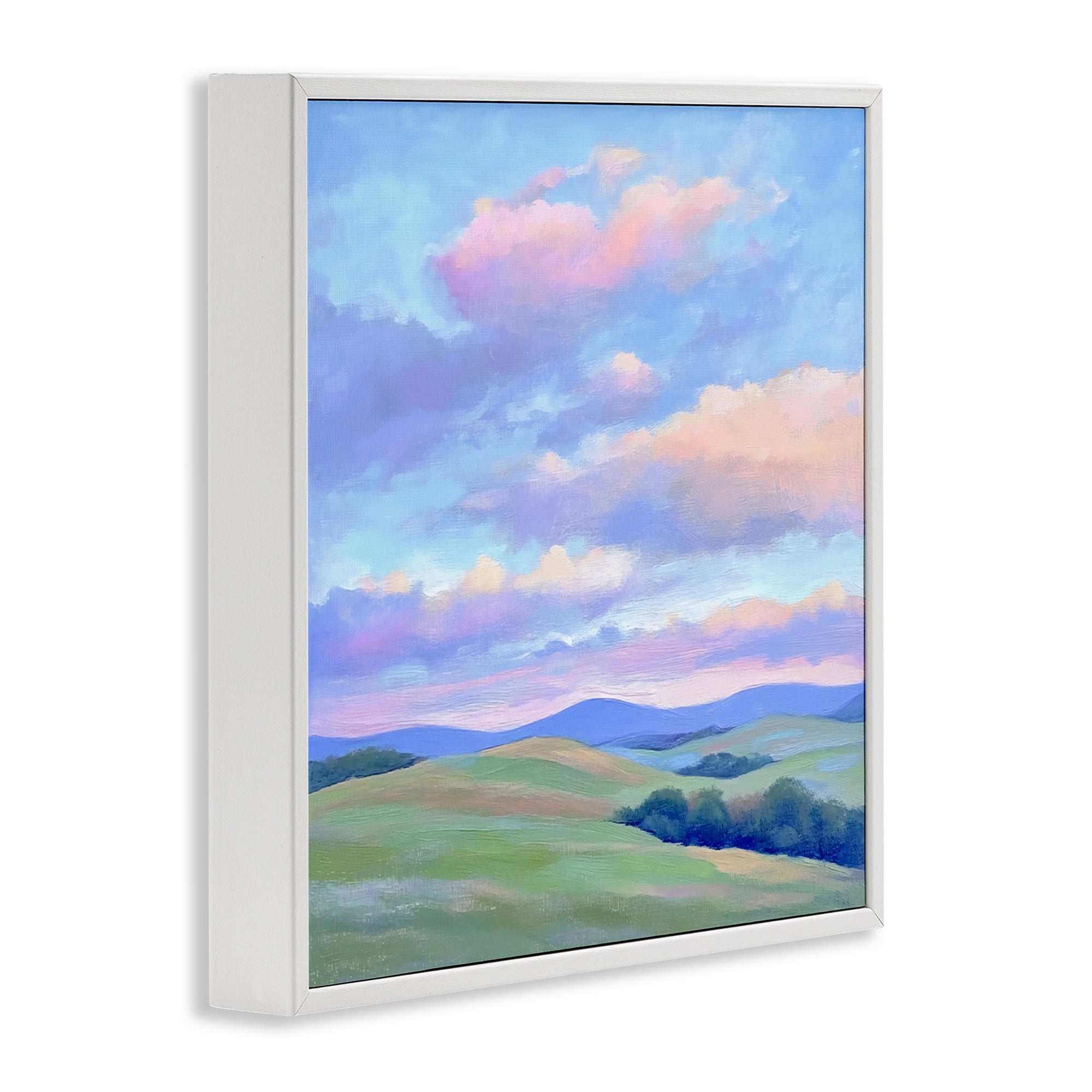 Stupell Industries Rolling Hills with Soft Sunset White Framed Giclee Art, design by Creative Studio