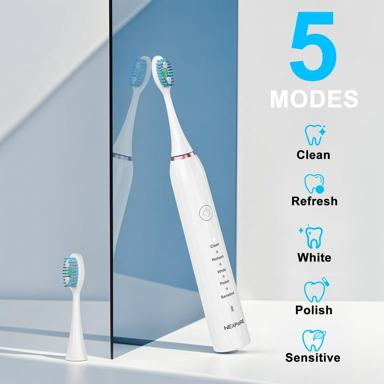 NEXPURE Toothbrush Electric, Sonic Electric Toothbrush for