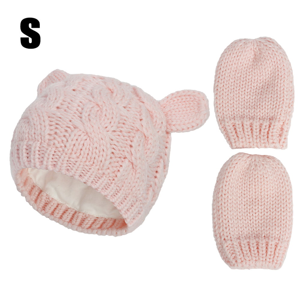 Ssowun Winter Warm Knitted Scarf Hat,Soft Wool Beanie Hat Cute Long Scarf Caps Set for Kids Girls Boys