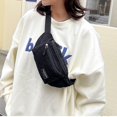 thumbnail image 3 of Crossbody Bags for Women Men Corduroy Fanny Pack Oversize Shoulder Purse Cute Belt Bum Sling Bag for Travel Running with Multi Compartment Black, 3 of 6