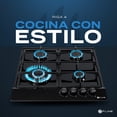 thumbnail image 3 of Parrilla de Gas Empotrable FLINE Riga 4 Acero Inoxidable Negro, 3 of 6