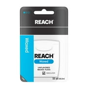 Reach Unflavored Waxed Dental Floss, Oral Care, ADA Accepted, 55 yds