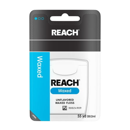 Reach Unflavored Waxed Dental Floss, Oral Care, ADA Accepted, 55 yds
