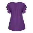 thumbnail image 4 of Landzoo Women'S Tops Solid Color Short Sleeve Crew Neck Shirt Summer Comfortable Women T Shirt Size 2XL Purple, 4 of 8