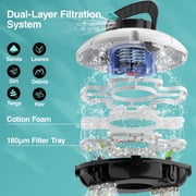 Cordless Robotic Pool Cleaner, Winny Pool Cleaner Automatic Pool Vacuum with Dual Filters, 80 Mins Runtime, Ideal for Flat Above Pools up to 645 Sq.ft (White and Green)